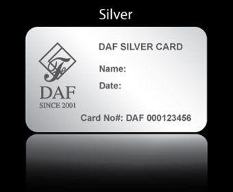 Silver customer privilege card