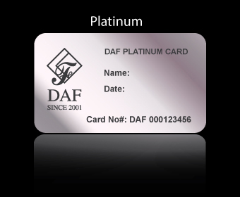 Platinum customer privilege card